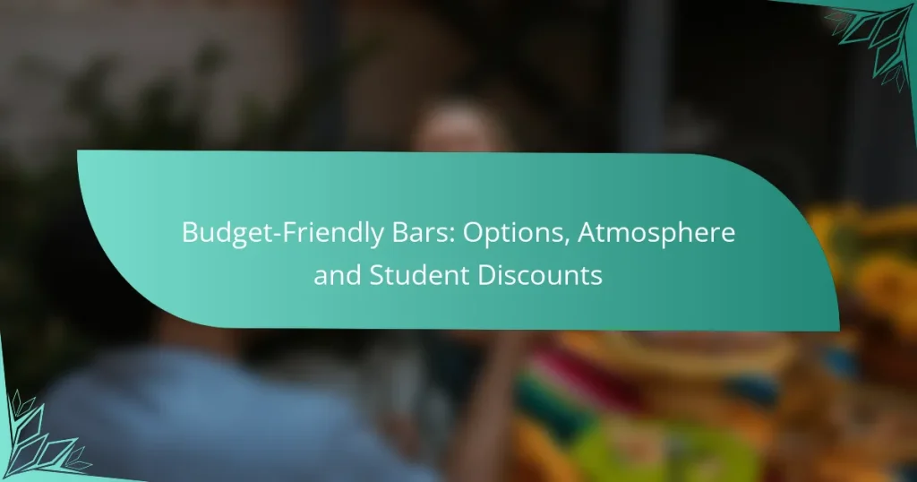 Budget-Friendly Bars: Options, Atmosphere and Student Discounts
