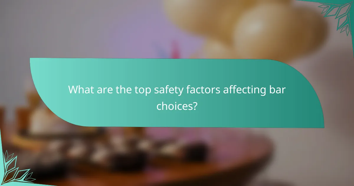What are the top safety factors affecting bar choices?